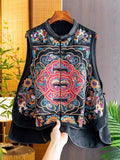 Black Loose Outer Shoulder Women's 2023 Autumn Fashion Embroidered Jacquard