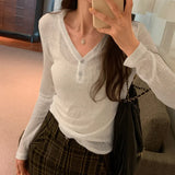 Long Sleeves, Slightly Penetrating Top Girl Autumn, New Korean Style Minority Loose Pullover Sweater