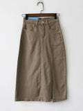 Slit Long Denim Skirts For Women Jeans White Summer 2022 Maxi Skirt Pencil Khaki Denim Skirt High Waist Office For