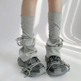 Women Y2k Socks Japanese Lolita Sweet Girl Leg Warmer Knit Sock Bandage Solid Knitted Foot Cover Cosplay Punk Autumn