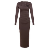 Zingj Autumn And Winter New Women's Fashion Round Collar Long Sleeve Slim Hip Pure
