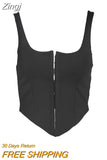 Single-Breasted Button Square Collar Sexy Tank Top Backless Summer Women Asymmetrical Top Night Club White Cropped