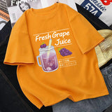 casual women's T-shirt Ulzzang streetwear Kawai fruit print T-shirt Korean shirt Harajuku short-sleeved camiseta