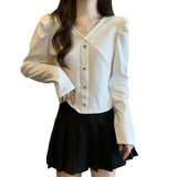 Zingj Size Women's Fall New Show Thin V Neck Shoulder Long Sleeve T-Shirt Bottom Shirt Fat Mm Cover Belly Loose Jacket-Outfit