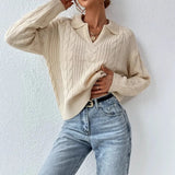 New Solid-Color Knitted Coat With Pocket Cardigan Jacket Street Trendy Sweater Fashion Top