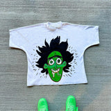 Kd Is Little Devil Graffiti Hip-Hop Printed Street Short-Sleeved T-Shirt Men And Women Retro Loose In