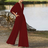Zingj Winter New Women's Dress Jumpsuit Hot Style Deep V High