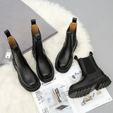 Zingj Boots Women Fall 2023 New British Wind Boots Platform Chesille Short Boots Inss Damp Chimney Boots-Outfit