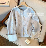 Chinese Blue Jacquard Buckle Coat Women's Spring 2024 New Improved Cheongsam Zen Vintage