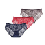 Sexy Lace Underwear Women Transparent Low Waist Panties Cotton Crotch Briefs for Girls Breathable Seamless