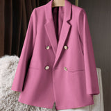 Zingj New Blazer Female Metal Button British Wind Casual Versatile Green Red Small Suit