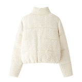 Cabel Knit Puffer Crop Jacket- Outfit
