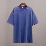Zingj Old Short-Sleeved T-Shirts 2024 Summer Relaxation Casual Round Collar Wash Hair Short-Sleeved