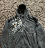 Zipper Hoodie Vintage Street Hip-Hop Loose Printing Spring And Autumn