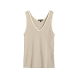 Spring Leisure Basic Color V-Collar Rib