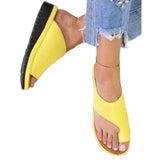 Large-Size Toe Sandals Flat-Soled Solid-Color Sandals Women's Thick Soles Women's Sandals Direct