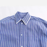 Spring Style Poplin Shirt With Stitched Stripes And Loose Version