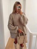 Women's Clothing 2025 Spring And Autumn New Temperament Round Neck Simple Thin Knitted Shirt