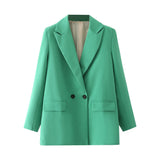 And Summer 2024 New Simple Loose Double-Breasted Suit Jacket New Suit For Women In Spring And