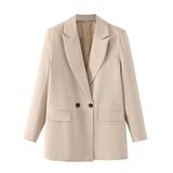 And Summer 2024 New Simple Loose Double-Breasted Suit Jacket New Suit For Women In Spring And