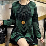 E-Commerce Spring And Autumn Wear Loose Sweater Sweater Hit Color Dress