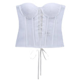 Chest Cup Net Gauze Waist Bra Girl Spring Solid Color Stitching Tie To Put On The