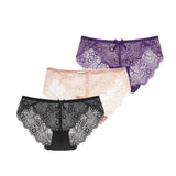 Sexy Lace Underwear Women Transparent Low Waist Panties Cotton Crotch Briefs for Girls Breathable Seamless
