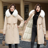 Detachable Long Draw Rope To Collect Waist Pie To Overcome Cotton-Padded Jacket 2023 New Korean Version Fashion Warm Down Cotton-Padded Clothes Female Tide-Outfit
