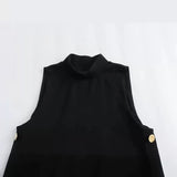 Spring Pleated Sleeveless Vest Dress
