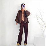 Folded HP Series 2025 Miyake Spring And Autumn Folded Women's Loose Folding Set Top Straight
