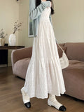 Embroidered Patchwork Spliced Maxi Skirt-Outfit
