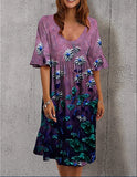 Floral Dresses Summer Vintage Sundress Female Beach Dress Half Sleeve Polka Dot Striped Women Boho Sexy Dress