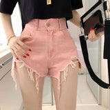 Ripped Jeans Shorts Women Plus Size High Waist Denim Shorts Female Summer Chic Streetwear Stylish Sexy Hot Shorts