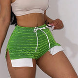 Spring Striped Casual Pants Knitted And Stitched Sexy Slim High Waist Personality Long