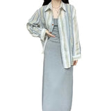 Zingj 2024 New Color Sunscreen Striped Shirt Female Simple Loose Versatile Jacket Coat Cardigan Small-Outfit