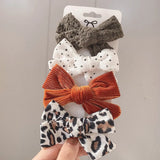 Leopard Print Hairpins Bowknot Hair Clips For Cute Girls Cotton Safty Barrettes Hairgrip Headwear Kids Hair