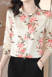 Woman Blouses 2023 Office Lady Silk Shirts for Women Print Elegant and Youth Woman Blouses Vintage Tops Clothing