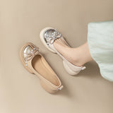 Zingj Comfortable French Retro Pearl Bowknot Bean Bean Shoes Female Thick Heel Thick Platform 2024 Spring And Autumn New Single