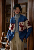 Reindeer Print Knitted Cardigan- Outfit