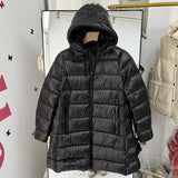 Autumn And Winter New High-End 90 White Duck Down Down Jacket Female In Long Hooded Show Thin Reduce Age Ins Coat Tide-Outfit