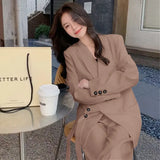 Zingj 2024 New Blazer, High Waist, Wide Leg Trousers, Two-Piece New Women's