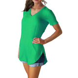 V-Neck Short-Sleeved T-Shirt Woman Loose Casual Tops for Women Black S-5Xl 9 Colors Tees Women's 2022