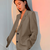 Zingj Suit Coat Female Senior Sense Spring And Autumn Thin Korean Version Loose Design Sense Small Long Sleeve Casual Small