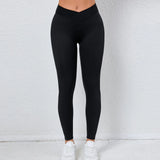 Zingj Butt Cross Waist Fitness Pants Women's Pleated Butt Yoga Pants Running Sports Speed Dry Tights-Outfit