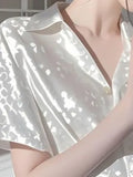 Year's Explosion Of White Long-Sleeved Set Of Sleeves Of Women's Dress 2025 Early Spring New Korean Loose Match French
