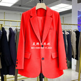 Zingj Suit Jacket Female Small Man 2024 Spring And Autumn Short Retro Korean Version Casual Show Thin Suit