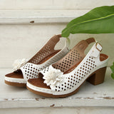 Flower High-Heeled Sandals Women 2025 Summer New Fashion Casual Coarse Sandals