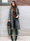 Spring Autumn Women's Plaid Coat New Fashion Long Slim Type Female Winter Woolen Jackets