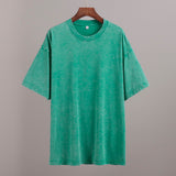 Zingj Old Short-Sleeved T-Shirts 2024 Summer Relaxation Casual Round Collar Wash Hair Short-Sleeved