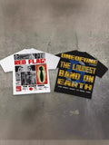 Vintage T-Shirt Men's High Street Creative Pattern Printing Round Collar Short-Sleeved Cotton Super Loose Short